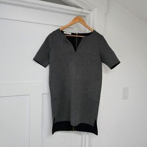 Rinascimento Italy Scuba Relaxed Fit Shift Dress in Grey